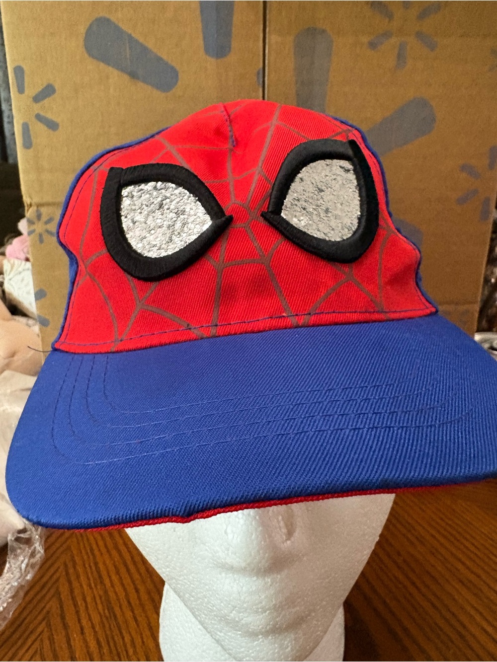 Marvel Kids Spider Hero Cap - Red & Blue with Silver Eye Accents